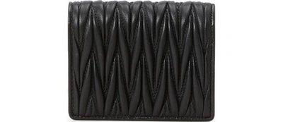 Shop Miu Miu Miu Pearl Small Wallet In Black