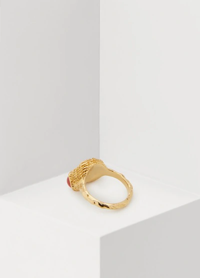 Shop Aurelie Bidermann Roudoudou Ring In Corail/gold