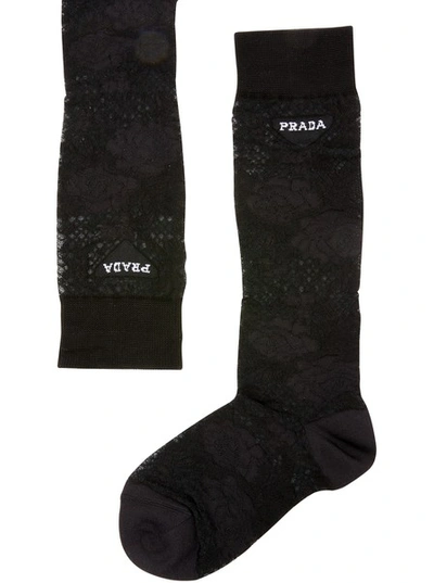 Shop Prada Socks In Nero