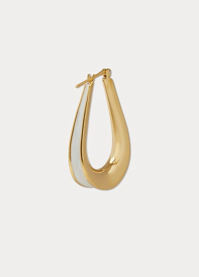 Shop Annelise Michelson Ellipse Xs Earrings In Gold-blanc