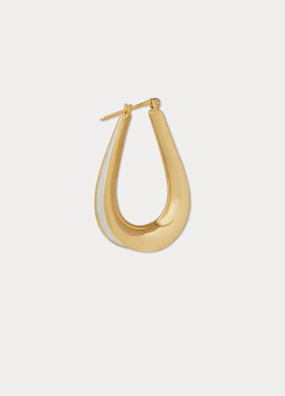 Shop Annelise Michelson Ellipse Xs Earrings In Gold-blanc