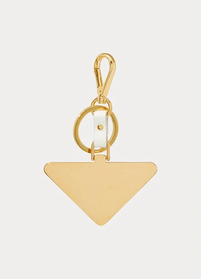 Shop Prada Logo Bag Charm In White