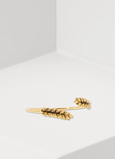 Shop Aurelie Bidermann Toi & Moi Ears Of Wheat Bracelet In Gold