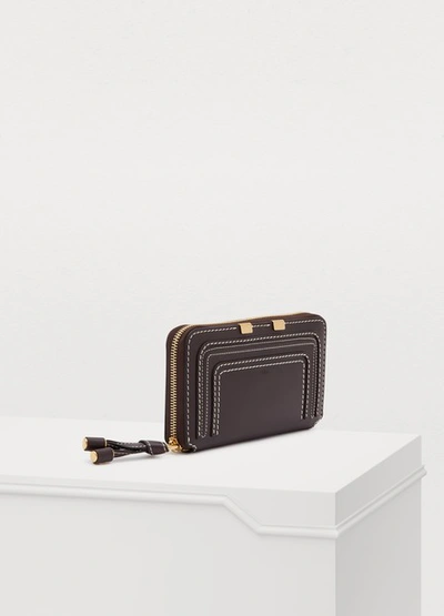 Shop Chloé Marcie Wallet In Black Raisin