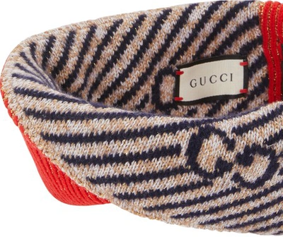 Shop Gucci Wool Headband In Blue