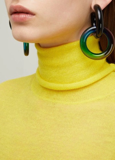 Shop Marc Jacobs The Plastic" Hoop Earrings" In Black & Multi