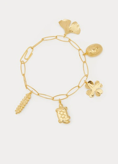 Shop Aurelie Bidermann Multi Charm Bracelet In Gold