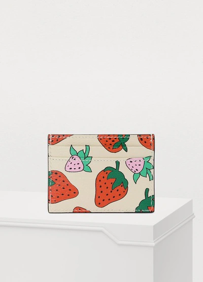 Shop Gucci Zumi Cardholder In Ivory Red