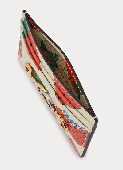 Shop Gucci Zumi Cardholder In Ivory Red