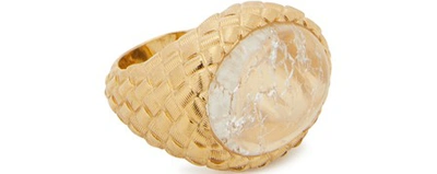 Shop Aurelie Bidermann Panama Ring In Gold