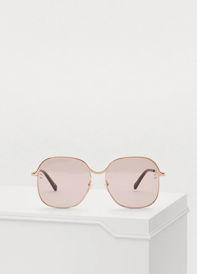 Shop Stella Mccartney Aviator Sunglasses In 8855 - Gold-gold-pink