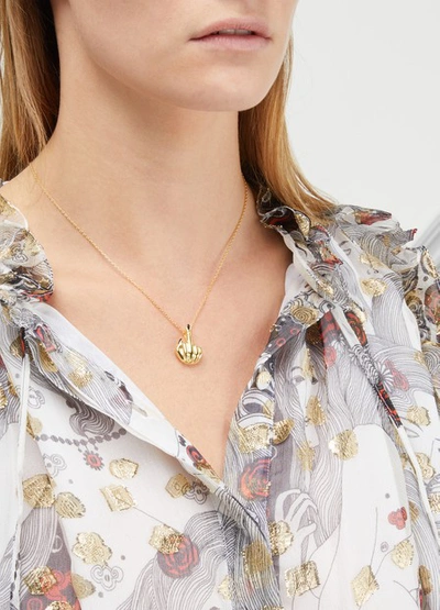 Shop Anissa Kermiche French For Goodnight Pendant In Or Jaune