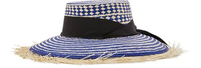 Shop Sensi Studio Colombia Straw Hat In Royal Blue