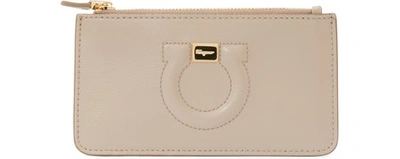 Shop Ferragamo Gancini City Wallet In Cumin/caraway Seed