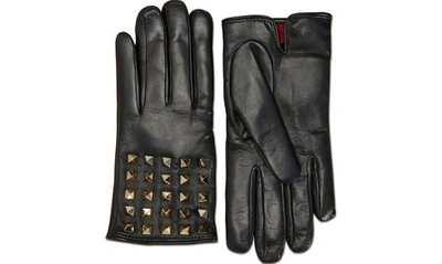 Shop Valentino Gavarani Studs Gloves In Black