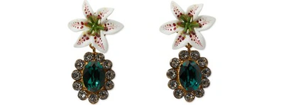 Shop Dolce & Gabbana Flower Earrings In Gold