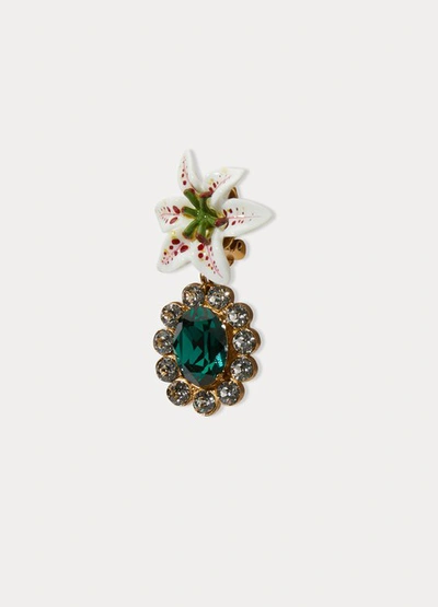 Shop Dolce & Gabbana Flower Earrings In Gold