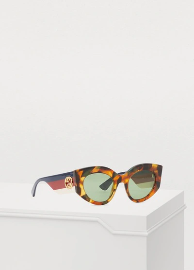 Shop Gucci Injected Sunglasses In Avana/multi