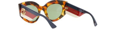 Shop Gucci Injected Sunglasses In Avana/multi
