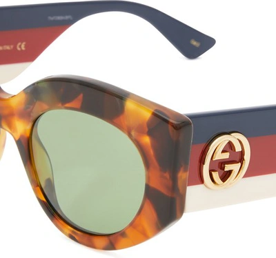 Shop Gucci Injected Sunglasses In Avana/multi