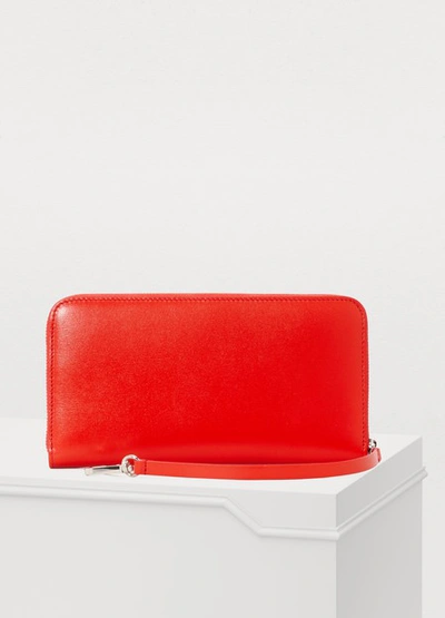 Shop Jil Sander Zip Around Wallet In 620 - Bright Red