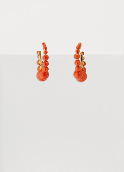 Shop Aurelie Bidermann Ana Pm Hoops In Orange