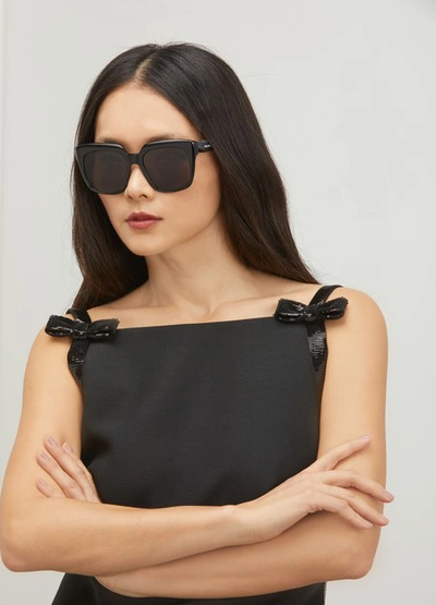 Shop Balenciaga Hybrid D-frame Sunglasses In 1000