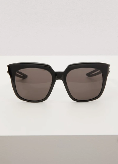 Shop Balenciaga Hybrid D-frame Sunglasses In 1000