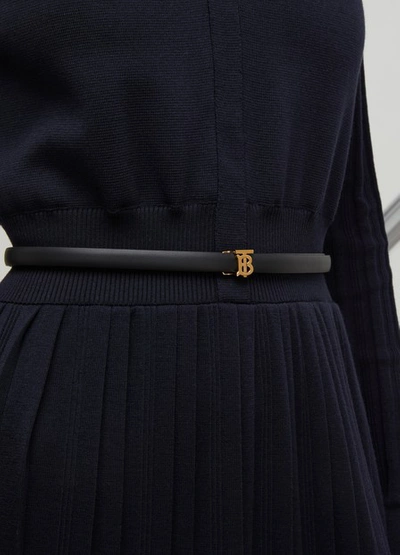 Shop Burberry Full-grain Calfskin Belt In Black