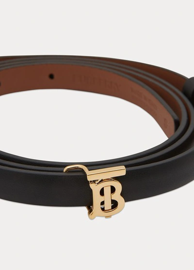 Shop Burberry Full-grain Calfskin Belt In Black