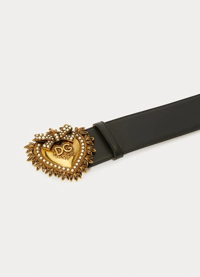 Shop Dolce & Gabbana Devotion Belt In Black