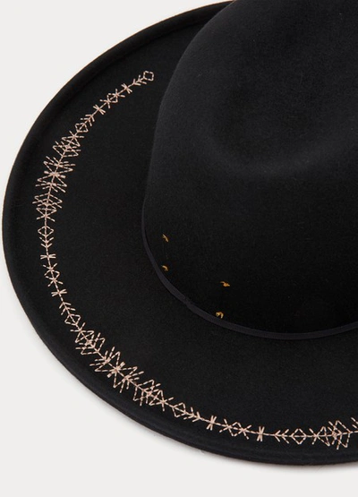 Shop Forte Forte Embroidered Gipsy Hat In Nero