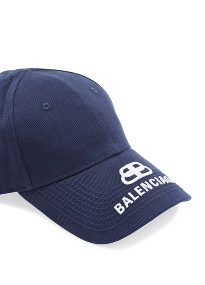 Shop Balenciaga Bb Cap In Navy