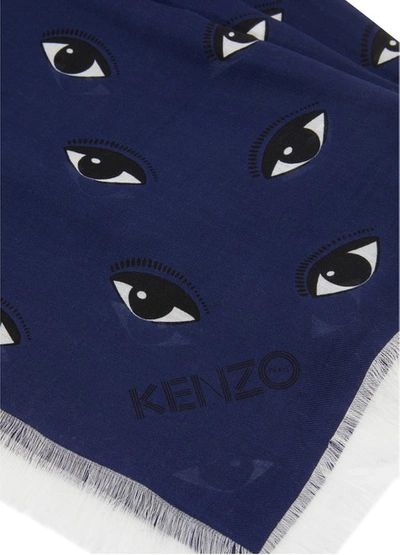 Shop Kenzo Eye Scarf In Midnight-blue
