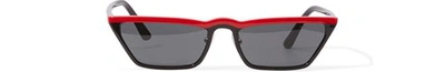 Shop Prada Ultravox Sunglasses In Black /red