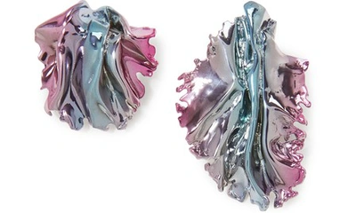 Shop Annelise Michelson Algae Clip-on Earrings In Blue-pink