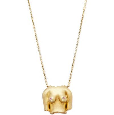 Shop Anissa Kermiche Rubies Boobies Pendant In Or Jaune