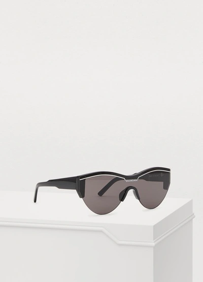 Shop Balenciaga Ski Cat Sunglasses In 1000