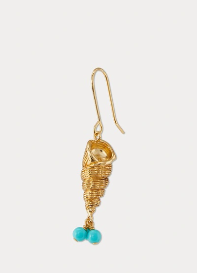 Shop Aurelie Bidermann Roudoudou Earrings In Gold/turquoise