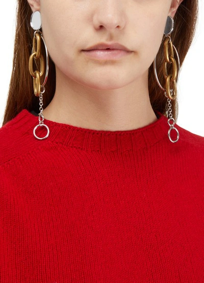 Shop Miu Miu Round Chain Earrings In Multi