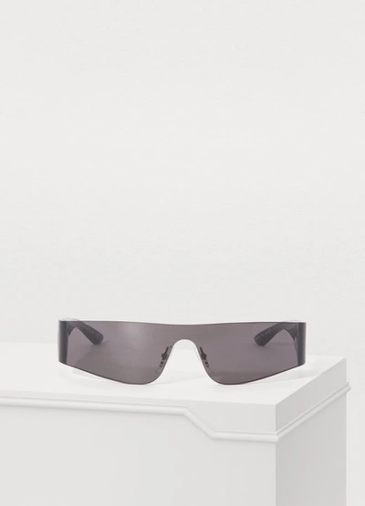 Shop Balenciaga Mono Rec Sunglasses In 1000
