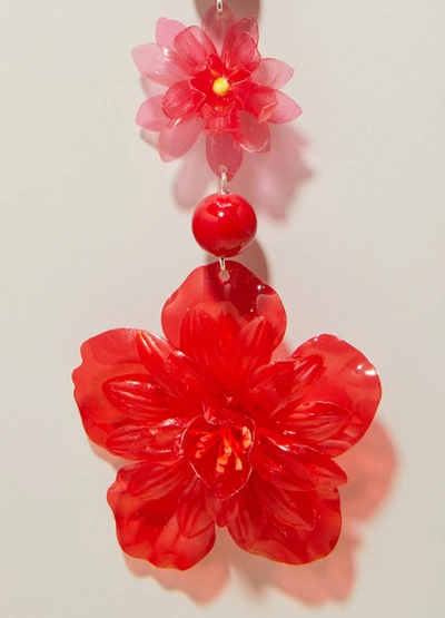 Shop Isabel Marant Flower Pendant Earrings In Red