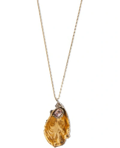 Shop Alexander Mcqueen Oyster Shell Necklace In 1050 - 0448+0446+mix