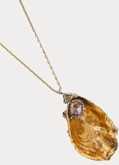 Shop Alexander Mcqueen Oyster Shell Necklace In 1050 - 0448+0446+mix