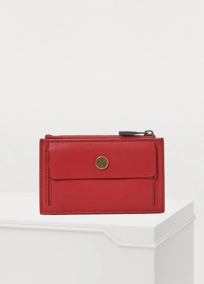 Shop Bottega Veneta New Intrecciato Card Holder In China Red