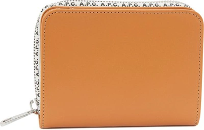 Shop Apc Emanuelle Small Leather Wallet In Caramel