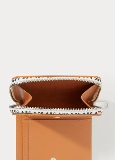 Shop Apc Emanuelle Small Leather Wallet In Caramel