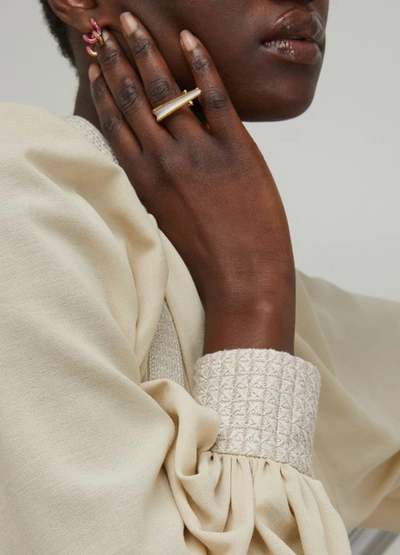 Shop Annelise Michelson Ellipse Ring In Gold White