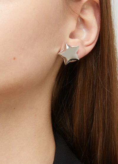 Shop Marc Jacobs The Ballon Star" Earrings" In Silver