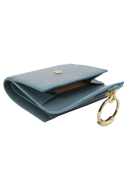 Shop Chloé Tess Small Square Wallet In Cloudy-blue
